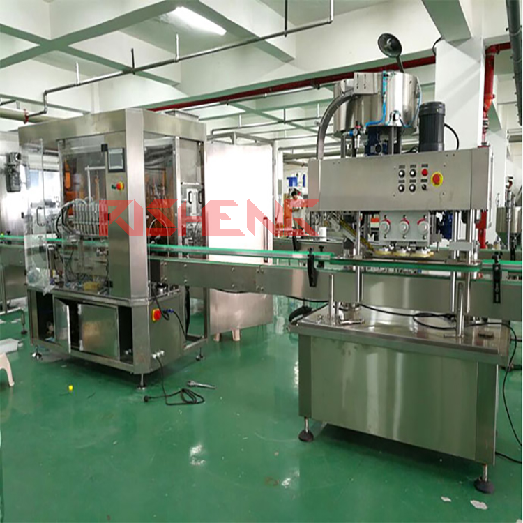 Customised fully automatic 4 head canning line for soy sauce, oyster sauce and pepper sauce